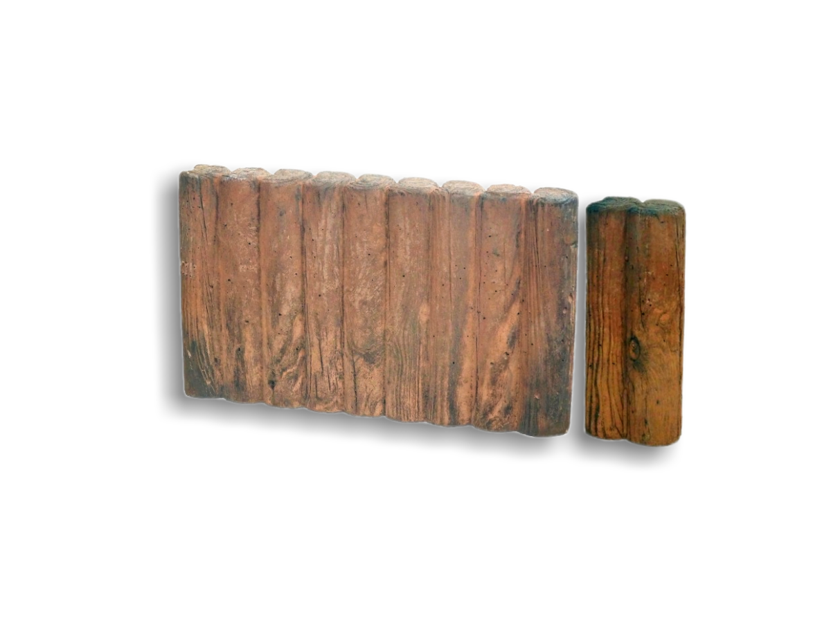 Palisádové obrubníky „ROLLER” v imitácii dreva