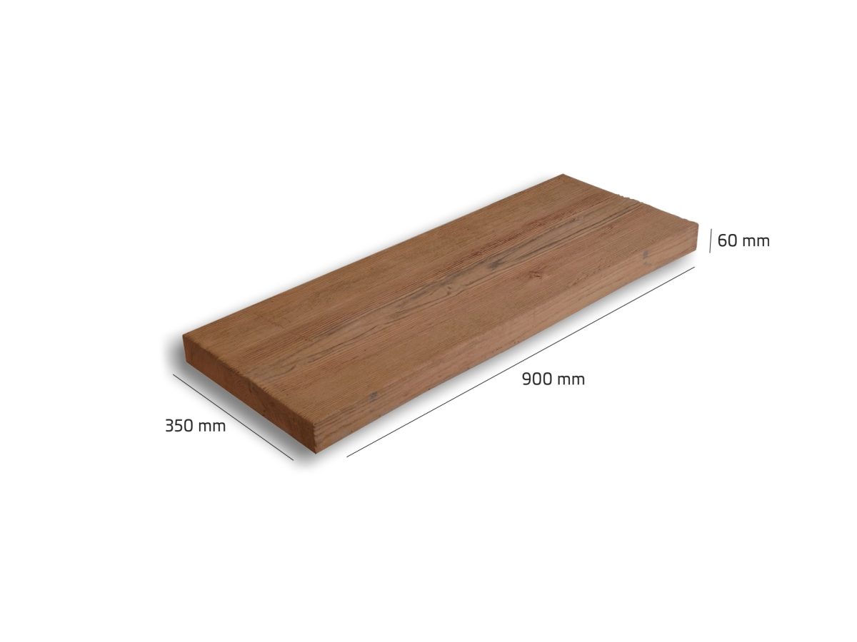 betónový schodiskový stupeň v dizajne dreva